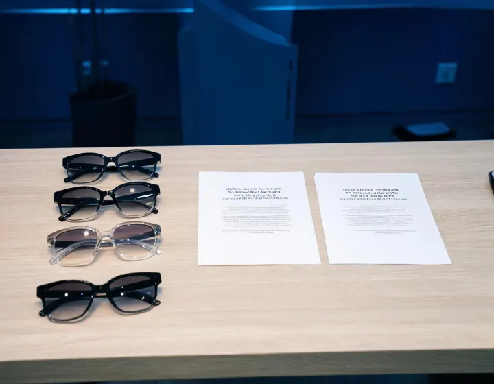 Buyer comparing prescription gradient sunglasses quote sheets
